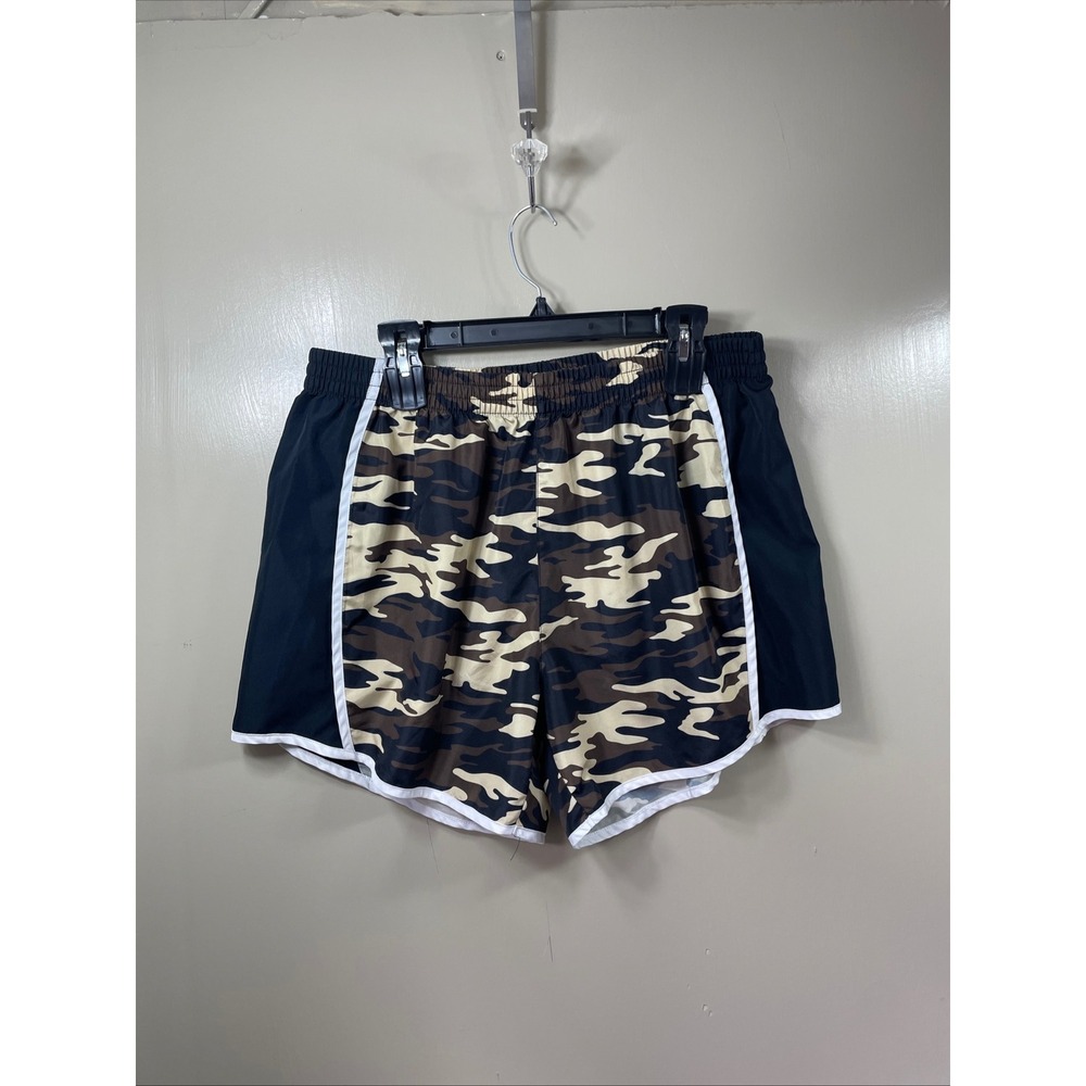 Activewear by Jennifer Lauren Womens 2X Camo Running Shorts Black Brown Athletic